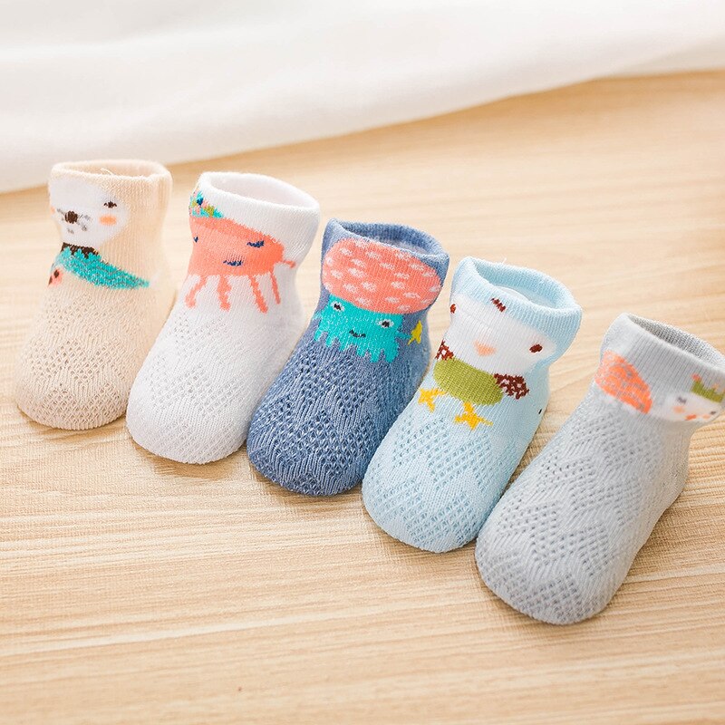 5 Pairs/lot 2021 Summer Boys Girls Kids Socks Mesh Socks 0-3T Children Kids Thin Short Socks Cotton Comfort Socks Kids Socks