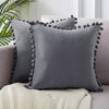 Soft Velvet Pillowcases Solid Cushion Cover Square Decorative Pillows With Balls For Sofa Bed Car Home Throw Pillow