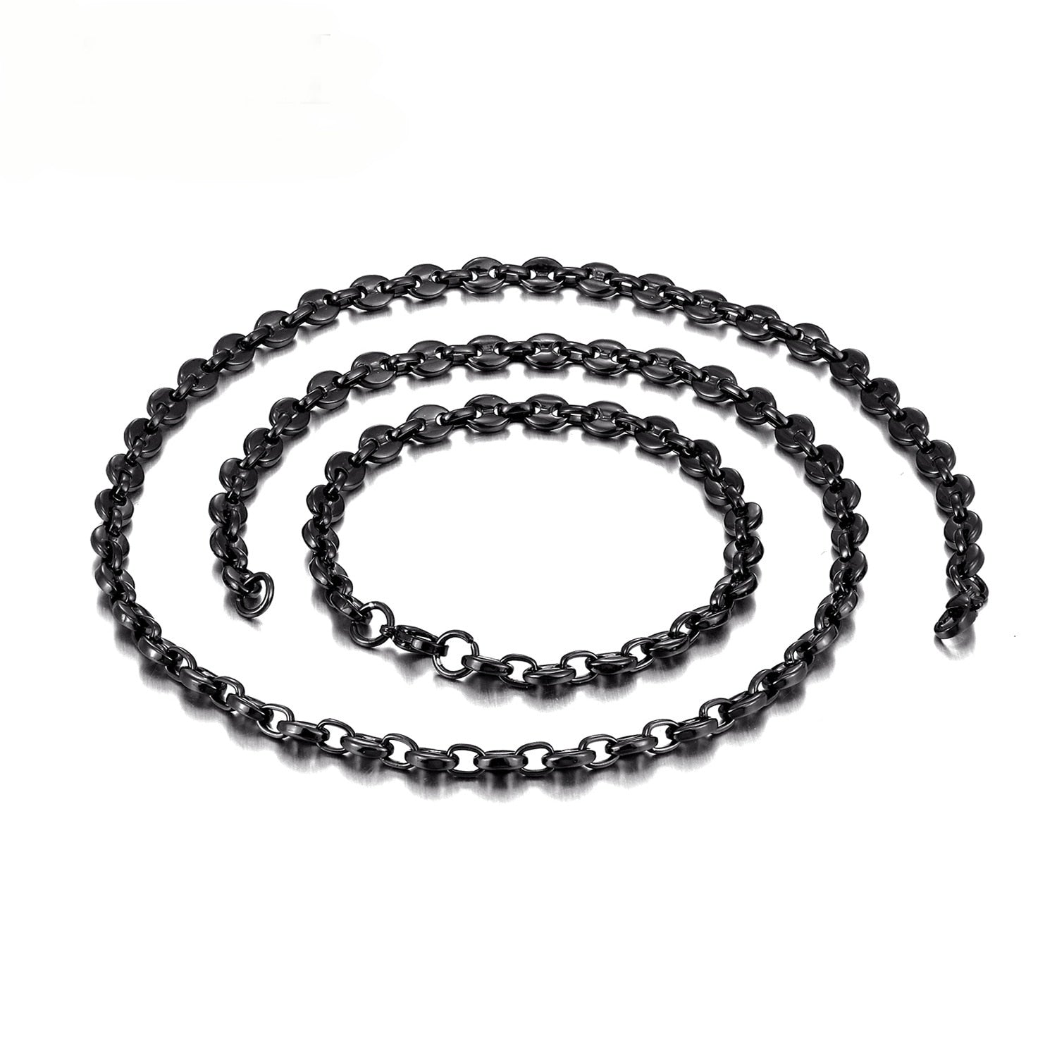 Coffee Beans Chains Necklaces Bracelets Set Stainless Steel Jewelry For Men Women 6MM 8MM 11MM 13MM Hiphop Statement USENSET