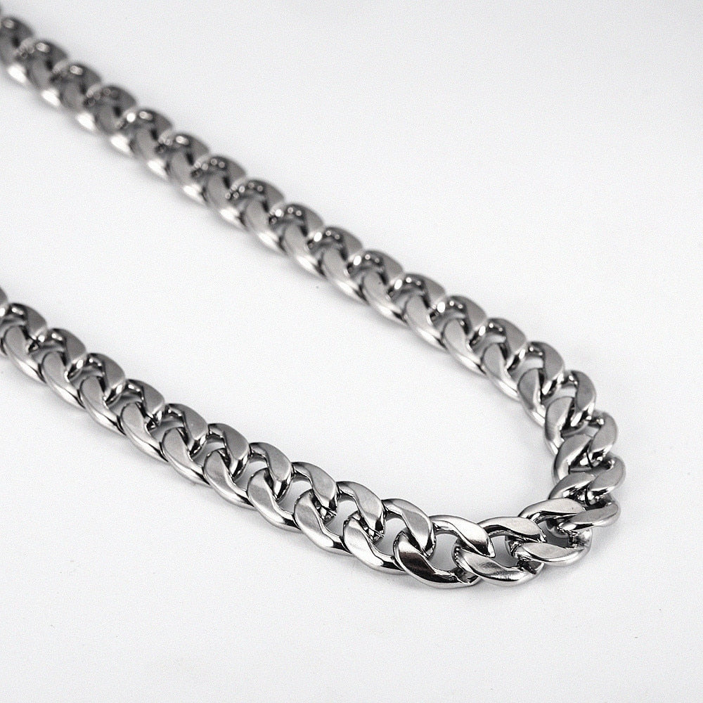 Men's Chain Necklace Stainless Steel Jewelry On The Neck Chain male Personality Hip Hop Necklace Fashion Accesories For Men