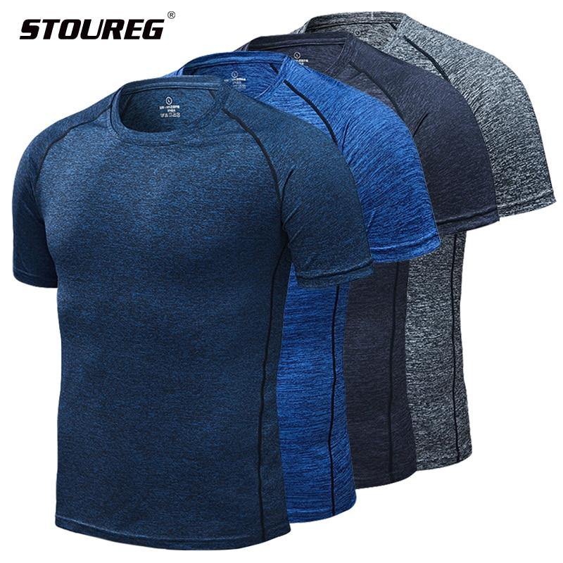 Men's Running T-Shirts, Quick Dry Compression Sport T-Shirts, Fitness Gym Running Shirts, Soccer Shirts Men's Jersey Sportswear - Surprise store