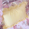 48x74cm Pink Twin Heart Rabbit Pillow Case Cover Cotton Hairball Ruffle Pillowcase Girl Cute Bedding Toy Home Decor