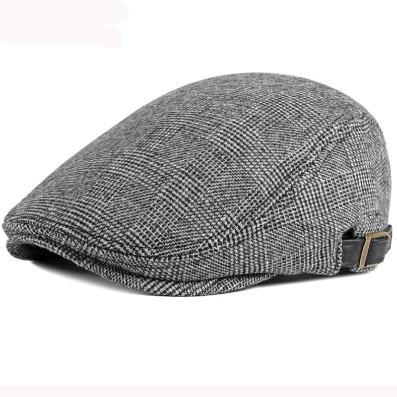 HT2888 Berets Men High Quality Autumn Winter Wool Hat Striped Ivy Newsboy Flat Cap Artist Painter Hat Male Adjustable Beret Cap