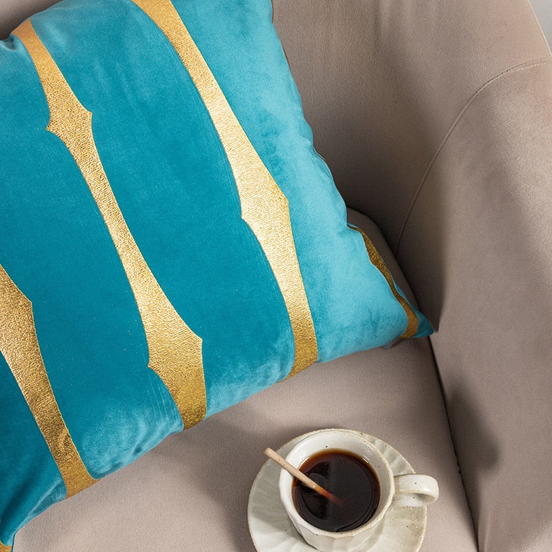 2021 Fashion Striped Pillowcase Festival Home Bronzing Sofa Cushion Cover 45x45cm Car Soft Fabric Lumbar Pillow Cases Decorative
