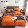 JDDTON New Fashion Double sided Useful Bed Sheet Set 4Pcs Simple Style Bedding Set Solid Color Bed Sheet Set BE135