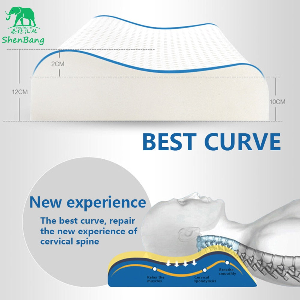 Thailand Natural Latex Orthopedic Massage Pillow Neck Cervical Spine Protected Remedial Big Vertebrae Pillow