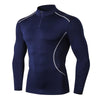 Sport High collar Compression Shirts Men Bodybuilding Sportswear T-shirtLong Sleeve Top Gyms T Shirt Men Fitness Tight Rash gard - Surprise store