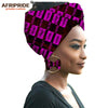 2020 fashion african headwraps+earings 2 piece sets for women bazin riche african head scarf pure cotton A19H002 AFRIPRIDE