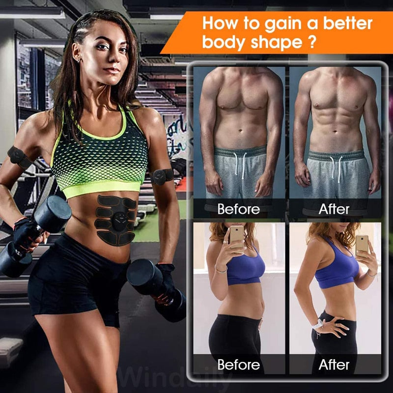 ABS Stimulator Electric Muscle Stimulator EMS Wireless Buttocks Hip Trainer Toner Abdominal Fitness Home Gym Body Slimming