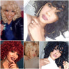 Short Hair Afro Curly Wig With Bangs Loose Synthetic Cosplay Fluffy Shoulder Length Natural Wigs For Black Women Dark Brown 14
