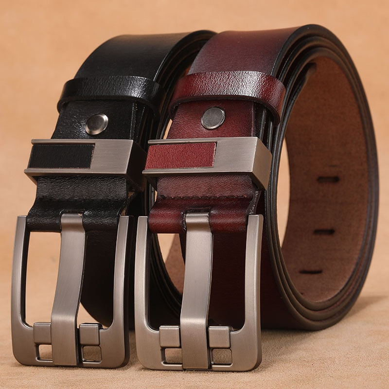 Men Belt Genuine Leather Luxury High Quality Plus Large Size 130 140 150cm Business Pin Buckle Belt Men's Jeans Accessories Man