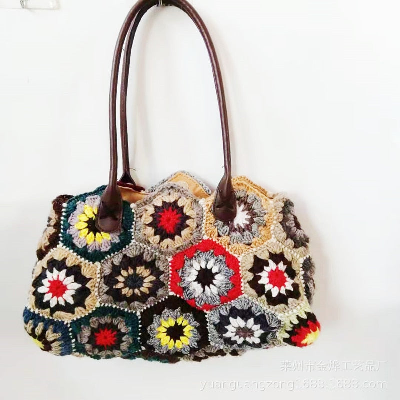 Designer Fashion Crossbody Bags for Women New Ethnic Style Woven Tote Bag Casual Shopping Party Shoulder Messenger Bag