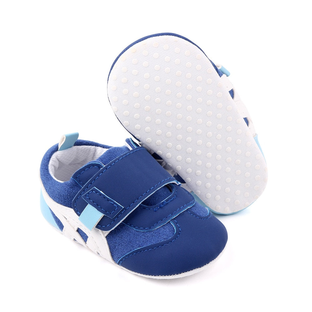 New Spring Autumn Baby Shoes Baby Boys Casual Soft Sole PU Suede Leather shoes Crib Anti-slip Sneakers First Walkers 0-18M