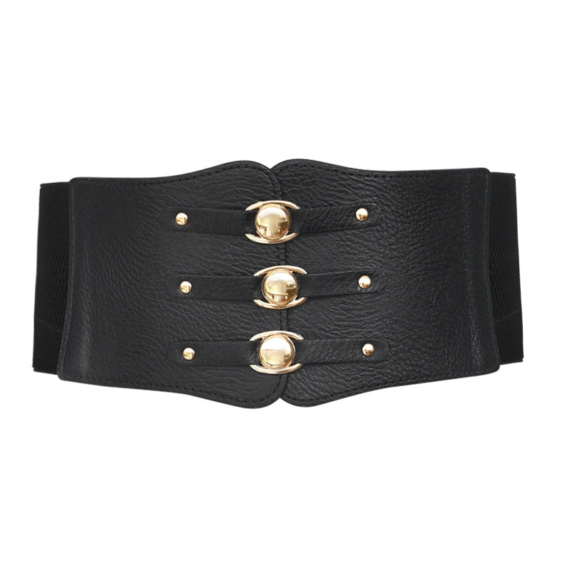 Super Wide Waist Belt for Women PU Leather Slimming Body Ladies Dress Belt Elastic White Black Corset Belt Female Waistband
