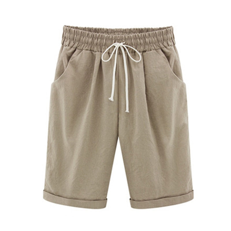 Wixra Women's Lace-Up Shorts Pockets High Waist Solid Casual Streetwear 2020 Summer Women Plus Size