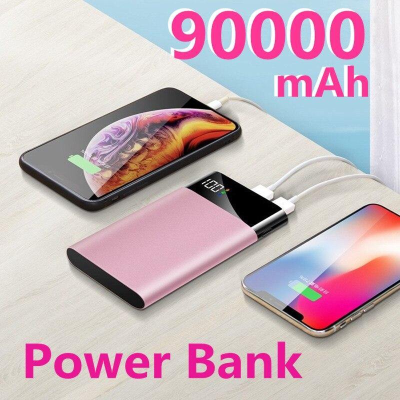 90000mAh Power Bank Portable Ultra-thin Phone Charger Digital Display 2 USB Outdoor Travel Powerbank for Xiaomi Samsung IPhone - Surprise store