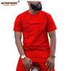 2019 African Men Clothing Ankara Pants Set Dashiki Shirt 2 Piece Outfit Crop Top Attire Short Sleeve Casual AFRIPRIDE A1916032