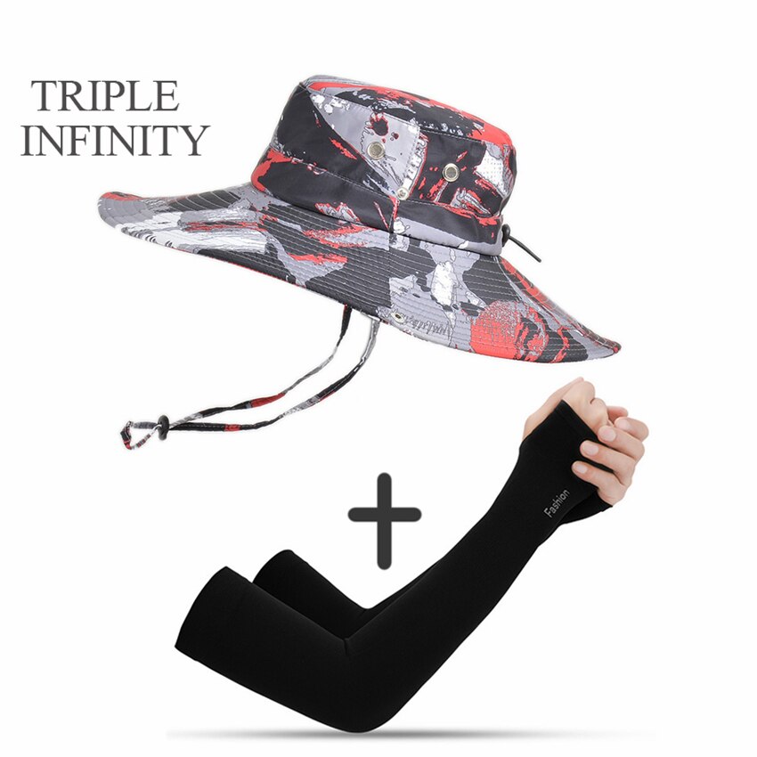 New Fashion Sun Hat Male Sunshade Summer Outdoor Fishing Sun-proof Breathable Foldable Big Wide Brim Men's Panama Hat Bucket Hat