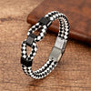 24 Style Classic Men Leather Bracelet Simple Metal Magnetic Button Hand-woven Rope Unisex Women Bangles 2020 Jewelry Accessories