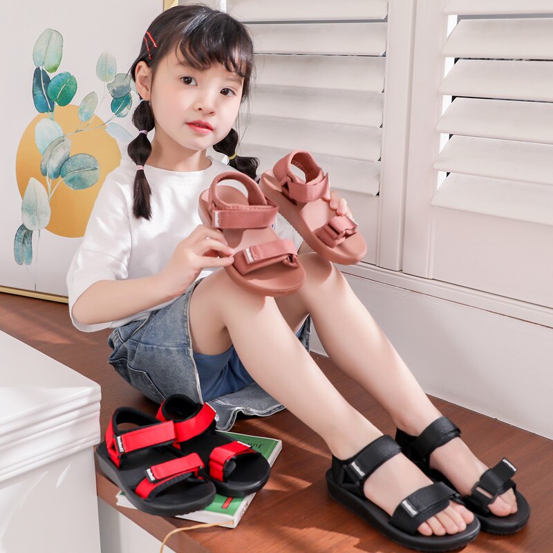 Summer New Baby Girls Sandals Boys Beach Shoes Children Flip Flops Barefoot Kids Sandals Letter Slippers Outdoor Light Non-slip