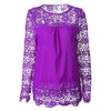 Spring and summer chiffon shirt women's casual long-sleeved hollow flower lace shirt shirt women - Surprise store