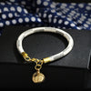 Enthusiasm Classic Women Bracelet Brown Leather Gold Alloy Cute Love Bag Pendant Women Bracelets for Men and Women Jewelry Gifts