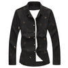Brand Men's Fashion Long Sleeve Shirt Spring Autumn Slim fit Business Casual Print Shirts Male Plus Size 5XL 6XL 7XL