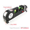Multi-function Spirit Level Laser Horizon Hairline Vertical Marking Tape Measure Bubble Level Measurement Tool Metric Inch Ruler
