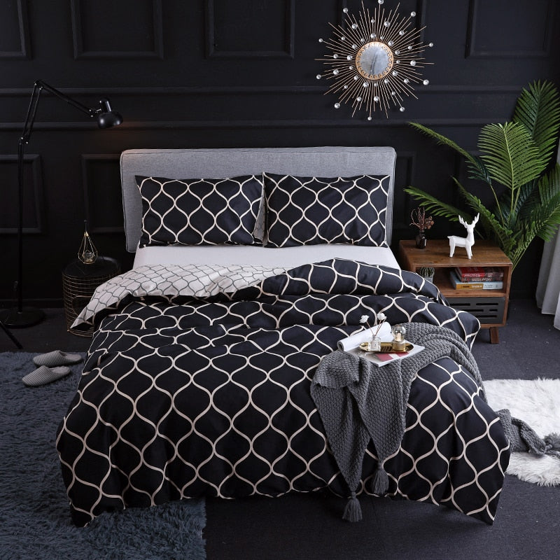 Nordic Style Bedding Set Duvet Cover Pillowcases 3 Pieces Microfiber 150×200 240x220 for Bedroom