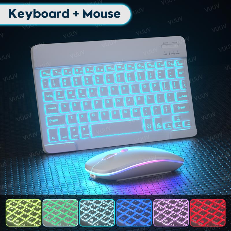For iPad Tablet Keyboard With Backlit Teclado Wireless Bluetooth Keyboard and Mouse For Android Windows iOS Tablet Phone Laptop