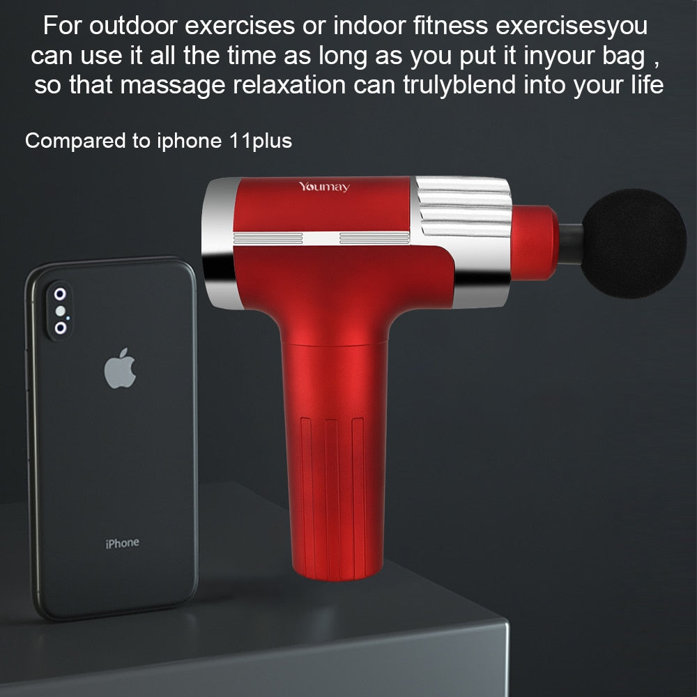 Youmay Mini Massage Gun Muscle Massager LCD Display Body Deep Tissue Fascia Gun Pain Relief Relaxation Slimming Shaping
