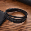 Jiayiqi Fashion Natural Stone Beads Men Bracelet Multilayer Leather Bracelet Punk Jewelry Stainless Steel Magnetic Clasp Bangles