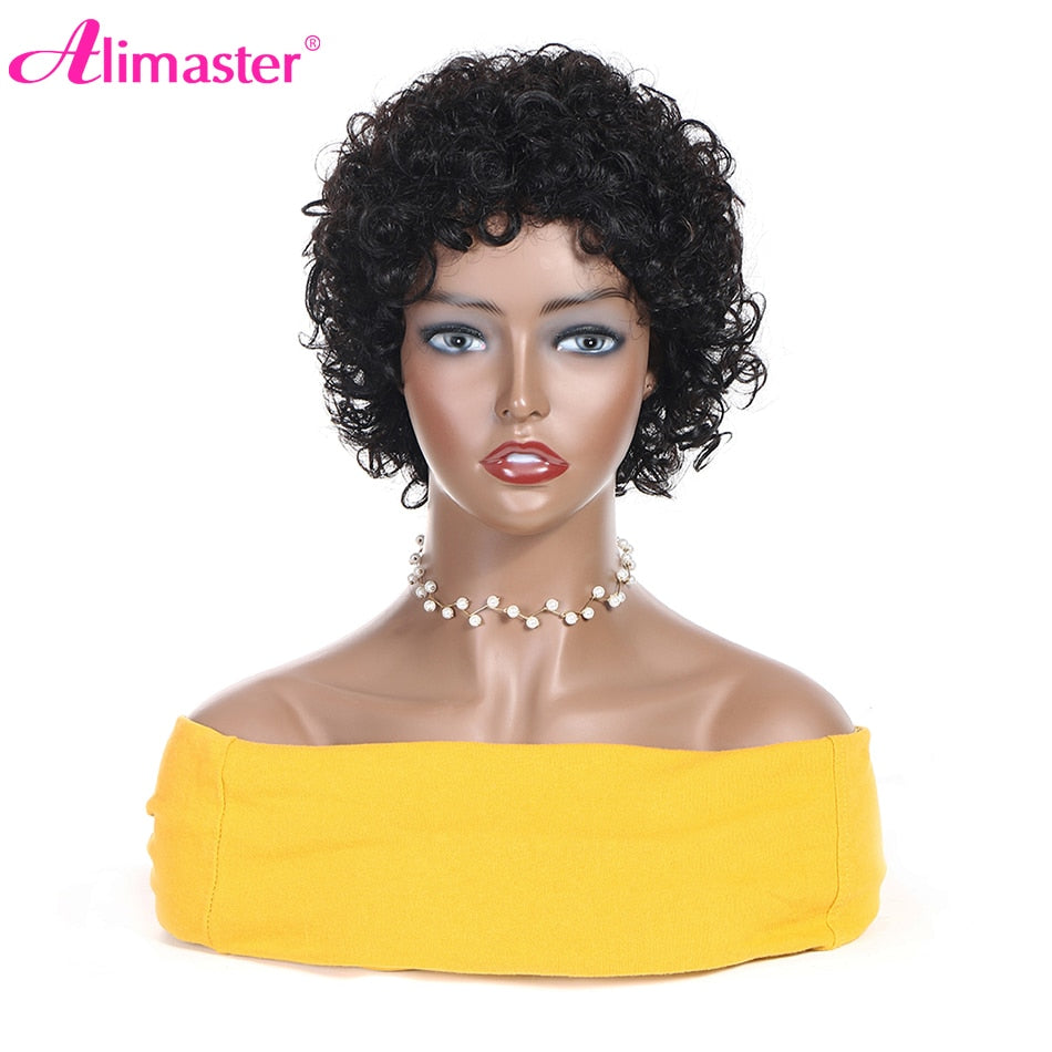 Pixie Cut Wig Human Hair Short Curly Human Hair Wigs Cheap Human Hair Wig Non Lace Wig Full Machine Made Perruque Cheveux Humain