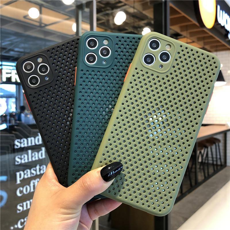 Hollow Cooling  Phone Case Back Cover For iPhone 11 Pro Max Breathable Soft Case For iPhone X XS Max XR SE2 9 8 7 6 6S Plus Case - Surprise store