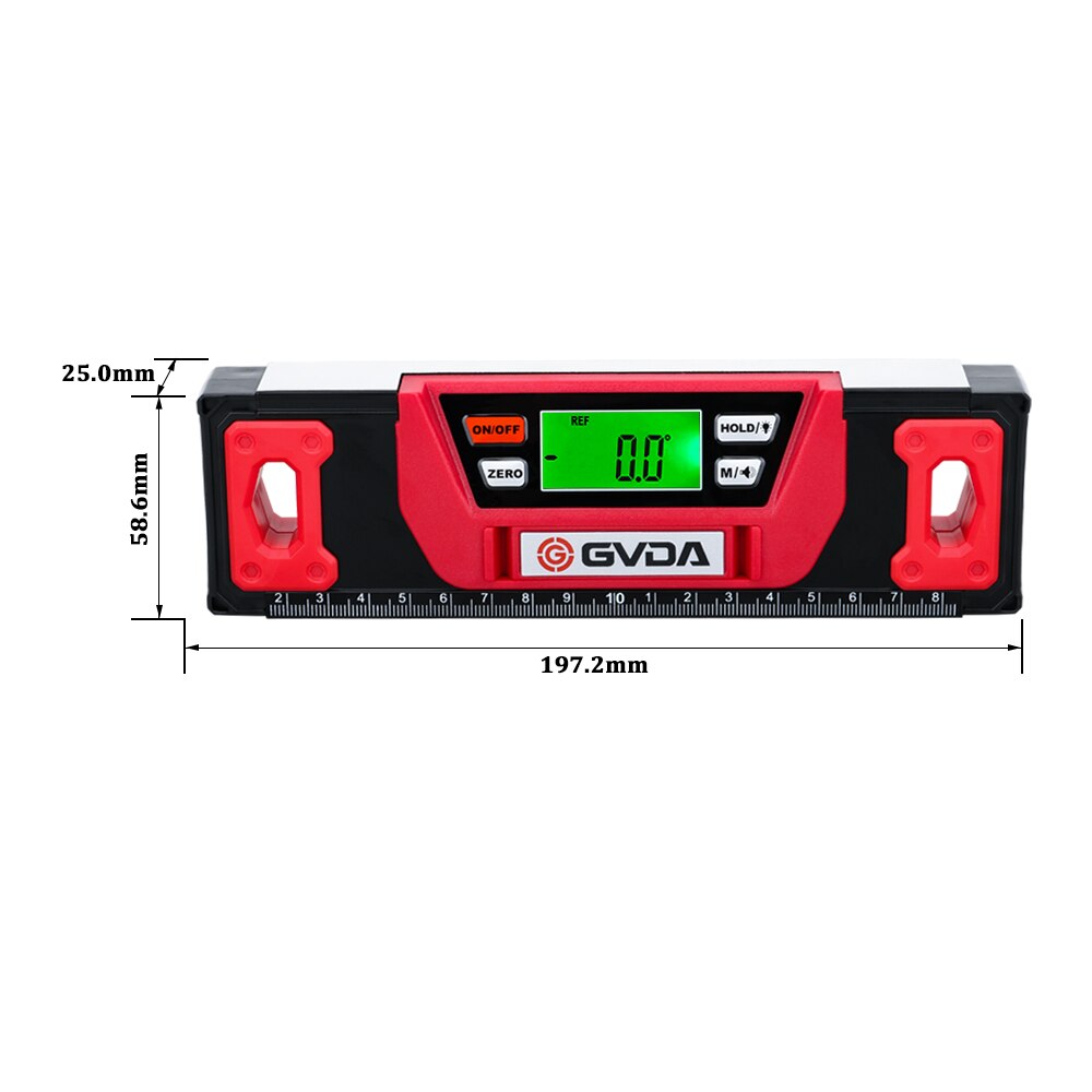 GVDA Digital Spirit level Bubble Magnetic Electric Level 360 degree Angle Finder Protractor Inclinometer Horizontal Scale Ruler