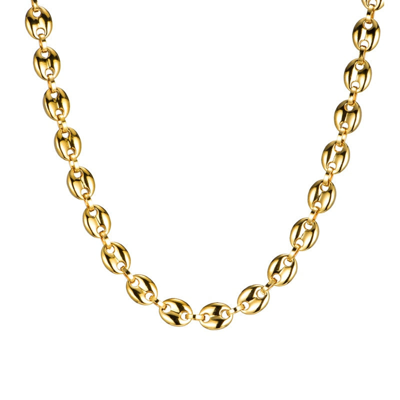 Coffee Beans Chains Necklaces Bracelets Set Stainless Steel Jewelry For Men Women 6MM 8MM 11MM 13MM Hiphop Statement USENSET