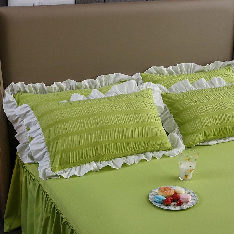New Style High Quality Princess White Bedding Article Pillow Cover Ruffle Pillow Case Cushion Cover Sleep Pillowcase #/