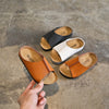 New Summer Slippers Children Sandals Boys Girls Shoes Beach Flat Open Toe Casual Comfortable Kids Leather Slides 02A