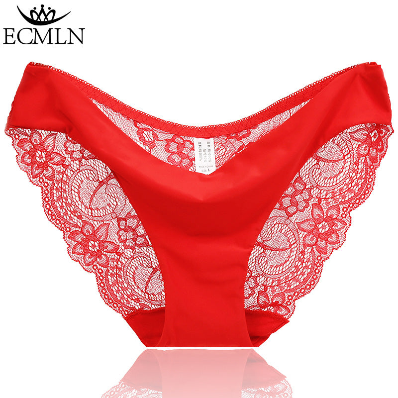 Women's Sexy Lace Panties Seamless Cotton Crotch Breathable Ladies Low-Rise Lingerie Underwear Comfortable Underpants Brief