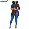 African print women casual shirt AFRIPRIDE tailor made half sleeves side slit long blouse for women 100% cotton A1922005 - Surprise store