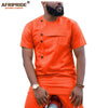 2019 African Men Clothing Ankara Pants Set Dashiki Shirt 2 Piece Outfit Crop Top Attire Short Sleeve Casual AFRIPRIDE A1916032