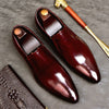Classic Pointed Toe Business Men's Dress Shoes Genuine Leather Formal Wedding Shoes Slip On Office Oxford Shoes For Men A42