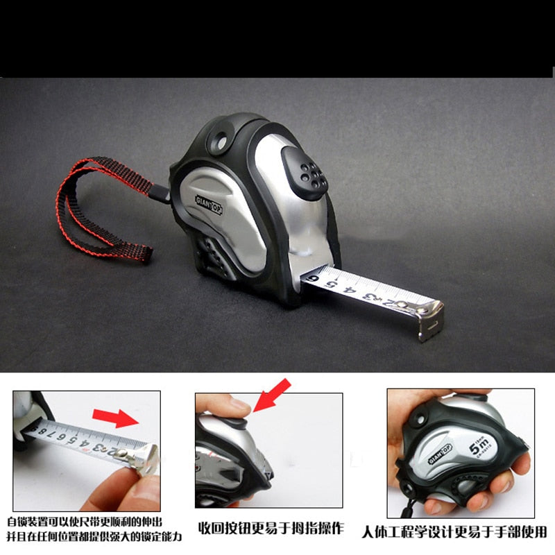 Portable steel tape measure high straightness 5 meters 7.5 meters nylon coating film self-locking tape measure measuring tape