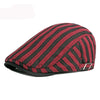 HT3027 Beret Men Women Striped Beret Hat Spring Summer Ivy Newsboy Flat Cap Retro Artist Painter Hat Adjustable Gastby Beret Cap