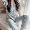 Pyjamas women short sleeve long pant summer sleepwear pajamas set cute cartoon cotton pijamas suit new home clothes 15 styles