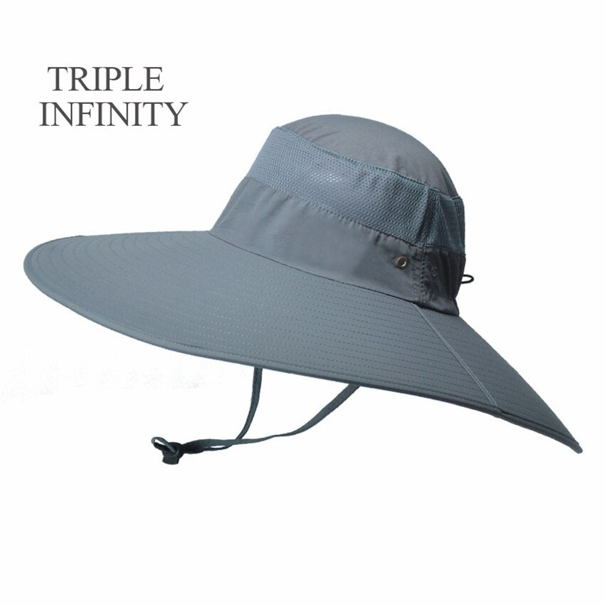 New Summer Sun Hat For Man Outdoor Quick-drying Sun-proof Men's Panama Hat Fishing Breathable Male Large Wide Brim Bucket Hats