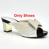 New Arrival Italian Shoes with Matching Bags for Wedding Italy Nigerian Women Wedding Shoe and Bag Set Decorated with Rhinestone