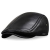 HL041 Men's Leather Baseball Cap Brand New Style Sheep Leather Beret Newsboy Belt Hunting Gatsby Black Caps Hats