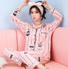 100% Cotton Women's Pajamas Set Long Sleeve Girl Casual Women Sleepwear Leisure Outerwear Sleepwear Pyjamas Nightwear