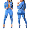 Women Jeans 2020 New High Waist Ripped Destroyed Pants Demin Patchwork Bodycon Tassels Bodycon Slim Pencil Jeans Club
